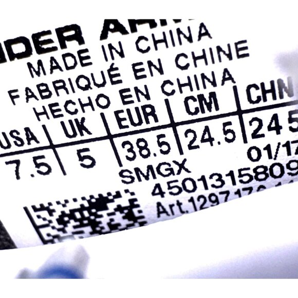 Under Armour Women’s Sz 7.5 Performance Spikeless Golf Shoes Whitw Blue - Picture 5 of 5